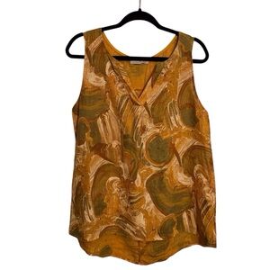 Lands Downunder Small Linen Tank Top Blouse Lagenlook Art To Wear Textured Boho